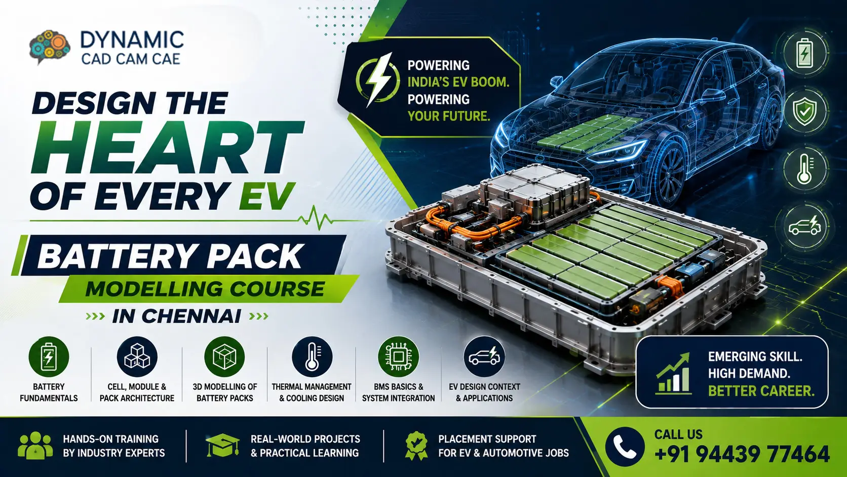 design the heart of every ev — battery pack modelling course in chennai